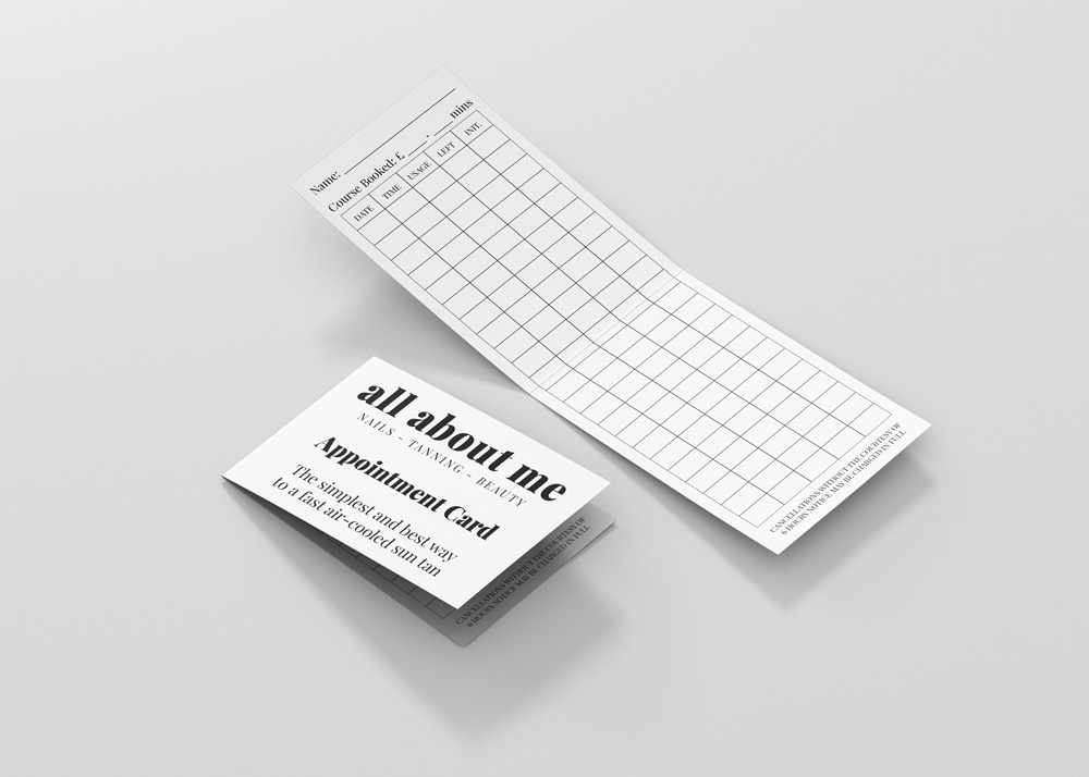 All About Me - Appointment Card