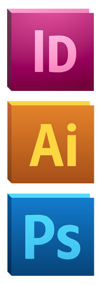 Adobe InDesign, Illustrator, and Photoshop